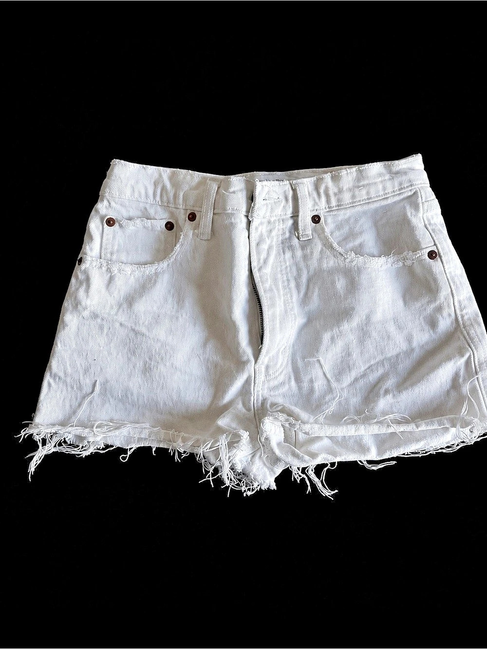 Abercrombie & Fitch The Sizing Room High Rise High Rise Jean Shorts in White
